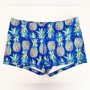 Feed‎ Me Fight Me FMFM Blue Pineapple Print Shorts, Weightlifting Lifting Gym
